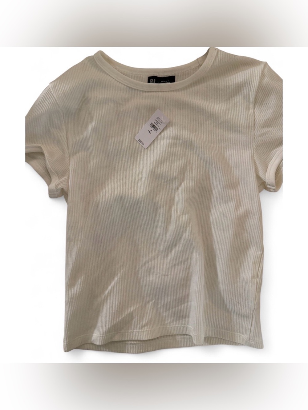 Gap white waffle knit tee NWT Size S